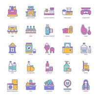 paquete de iconos de comestibles para el diseño de su sitio web, logotipo, aplicación, ui. diseño de esquema de icono de supermercado. ilustración de gráficos vectoriales y trazo editable. vector
