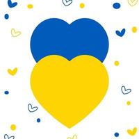 two hearts shaped ukraine flag design vector illustration.