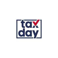 Tax Day design vector isolated on white background.