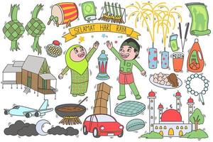 Selamat Hari Raya or Balik kampung means Eid Mubarak for Muslim people vector