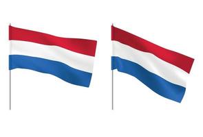 Netherlands flags. Set of national realistic Netherlands flags. vector