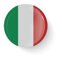 bandera redonda de italia. botón de alfiler icono de broche de alfiler, pegatina.
