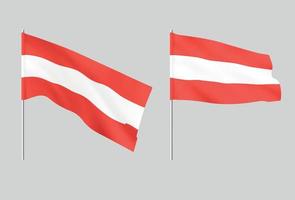 banderas de austria conjunto de banderas nacionales realistas austria. vector