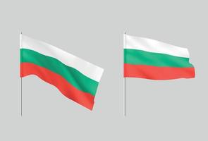 Flags Bulgarian. Set of national realistic flags Bulgaria. vector
