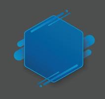 blue hexagon background template vector