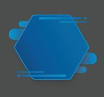 blue hexagon background template vector