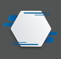 blue hexagon background template vector