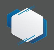 blue hexagon background template vector