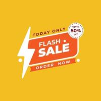 Vector graphic of flash sale promotion banner. Using white, orange, red and yellow color scheme