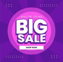 Purple Big Sale Template Design Background vector