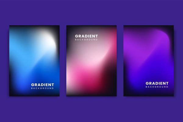 Set of Modern Grainy Gradient Background
