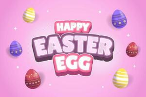 Pink Happy Easter Egg Template Design Background vector