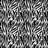 Grunge zebra skin, stripes wallpaper. Monochrome tiger skin seamless pattern. vector