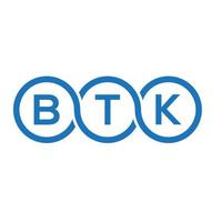 diseño de logotipo de letra btk sobre fondo blanco. concepto de logotipo de letra de iniciales creativas btk. diseño de letras btk. vector