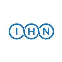 IHN letter logo design on white background. IHN creative initials letter logo concept. IHN letter design. vector