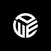 PWE letter logo design on black background. PWE creative initials letter logo concept. PWE letter design. vector
