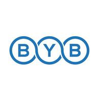 diseño de logotipo de letra byb sobre fondo blanco. concepto de logotipo de letra de iniciales creativas byb. diseño de letra byb. vector