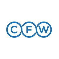 diseño de logotipo de letra cfw sobre fondo blanco. concepto de logotipo de letra de iniciales creativas cfw. diseño de letras cfw. vector