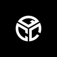 QCC letter logo design on black background. QCC creative initials letter logo concept. QCC letter design. vector