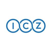 diseño de logotipo de letra icz sobre fondo blanco. concepto de logotipo de letra de iniciales creativas icz. diseño de letras icz. vector