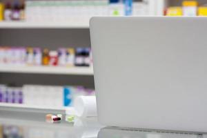 laptop computer in the pharmacy photo