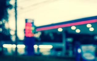 gas station blurred background with bokeh photo