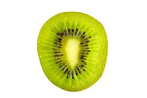 Cross section of fresh kiwi fruit isolated on white background photo