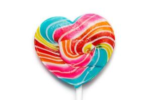 colorful heart lollipops isolated on a white background