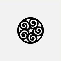 circle spiral star icon logo vector design