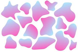 conjunto de blobs forma abstracta elemento de diseño de banner orgánico forma mancha. colección de vectores de ameba líquida de forma redonda fluida