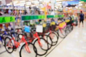 Bicycles in shop blurred background photo