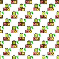 Seamless Kids doodle playing fabric repeat pattern design art collection illustration background pro download vector