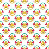 Seamless happy baby doodle playing fabric repeat pattern design art collection illustration background pro download vector