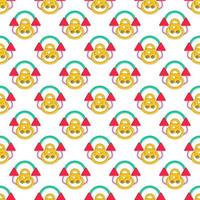 Seamless happy baby doodle playing fabric repeat pattern design art collection illustration background pro download vector