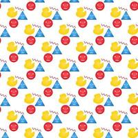 Seamless happy baby doodle playing fabric pattern design art collection illustration vector