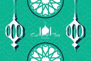 banner de ilustración de vector de eid mubarak y publicación en redes sociales