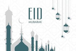 banner de ilustración de vector de eid mubarak y publicación en redes sociales