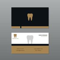 Elegant dentist business card in sober colors with tooth desing vector