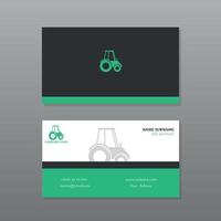 Agronomy business card with tractor design vector