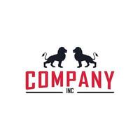 Two lions logo applied for business and consulting logo design inspiration vector