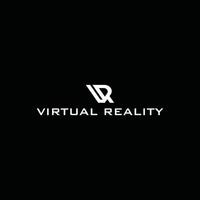 logotipo de letra inicial abstracta vr para diseño de logotipo de empresa virtual vector