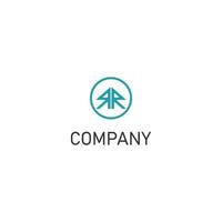 Abstract initial double R logo in blue cyan color and in the middle circle color applied for accounting and financial business logo design inspiration vector