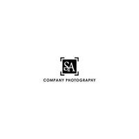 Architectural Photography logo design inspiration from initial letter SA isolated with black rectangle shape also suitable for the brand that has initial name SA or AS vector