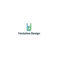 a digital agency logo design inspiration from an abstract letter t and d in blue and green color isolated with an abstract rectangle shape in the white background also suitable for other brands logo vector