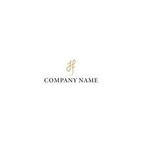kaftan brand logo design from an abstract initial letter j and f in gold brushes color also suitable for the brand with initial name JF or FJ vector