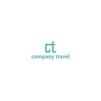 logo design inspiration for travel planner business company that inspired from abstract letter c and t in blue cyan color also suitable for the brands or company that have initial name CT or TC vector
