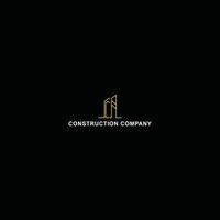 logo design inspiration for a luxury construction logo design inspired by the abstract letters r and c in the form of abstract line buildings or towers in luxurious gold color vector