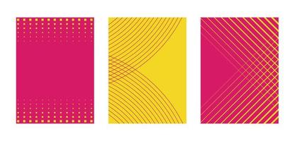 Cover design template set with abstract lines vector