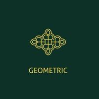 Luxury design abstract geometric logo template in trendy linear style. Vector illustration.