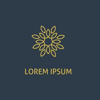 plantilla de logotipo floral de lujo ornamental en estilo lineal de moda. ilustración vectorial vector